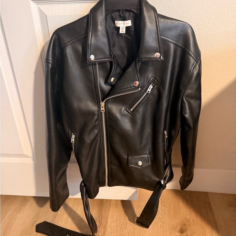 Topshop Black Leather Jacket